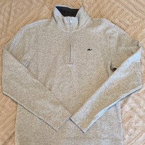 Vineyard Vines Light Gray Zip-Up Sweater